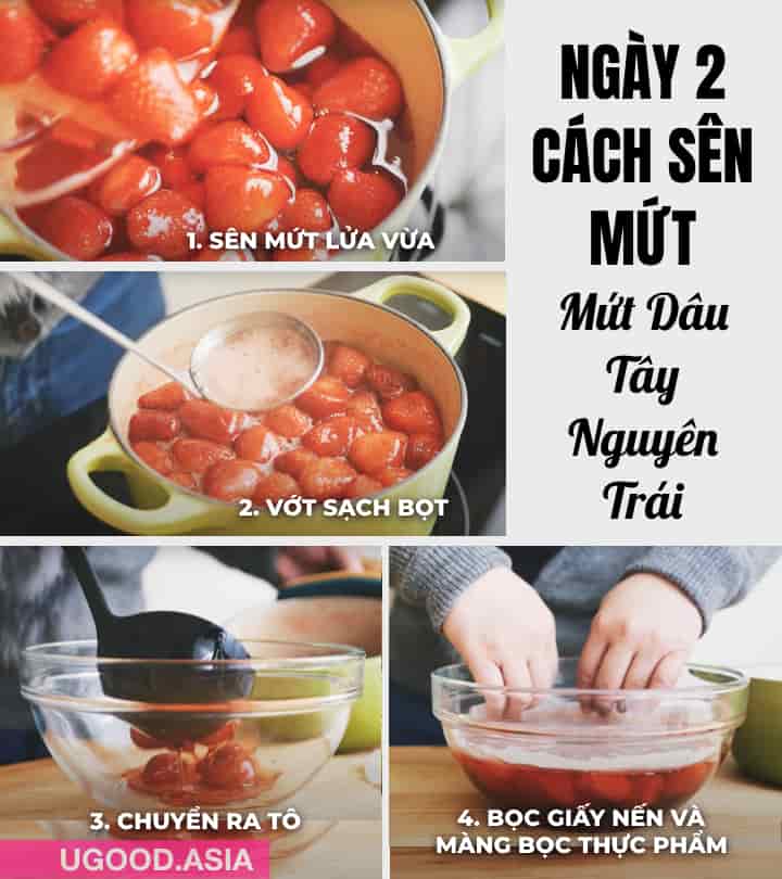 cách sên mứt dâu tây đợt 1