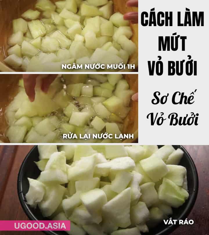 CÁCH LÀM MỨT VỎ BƯỞI Đường Phèn Vị Thanh Ít Ngọt